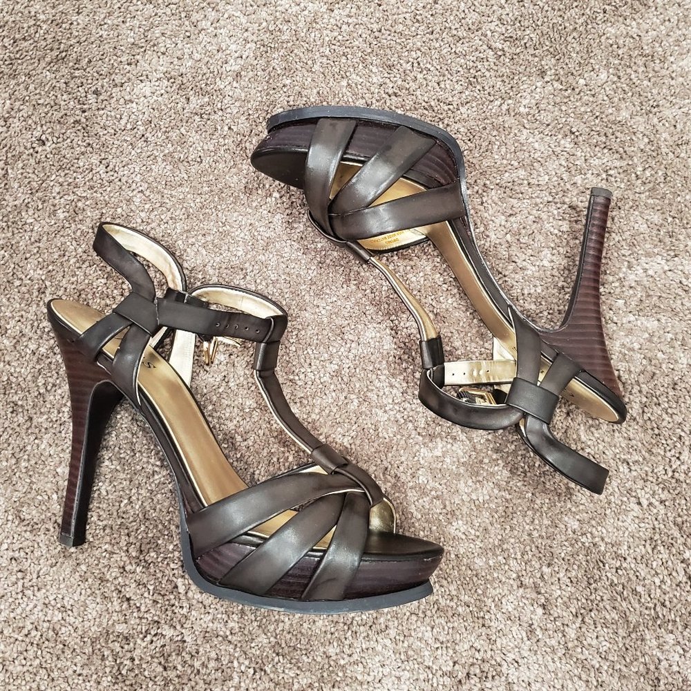 GUESS Brown Strappy Heels